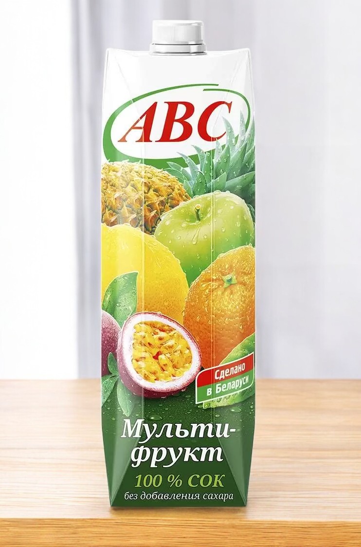 СОК/1,0 Л/ Мультифруктовый сок восстан. стерил. АВС призма 1л (г.Гродно) /12шт (М)