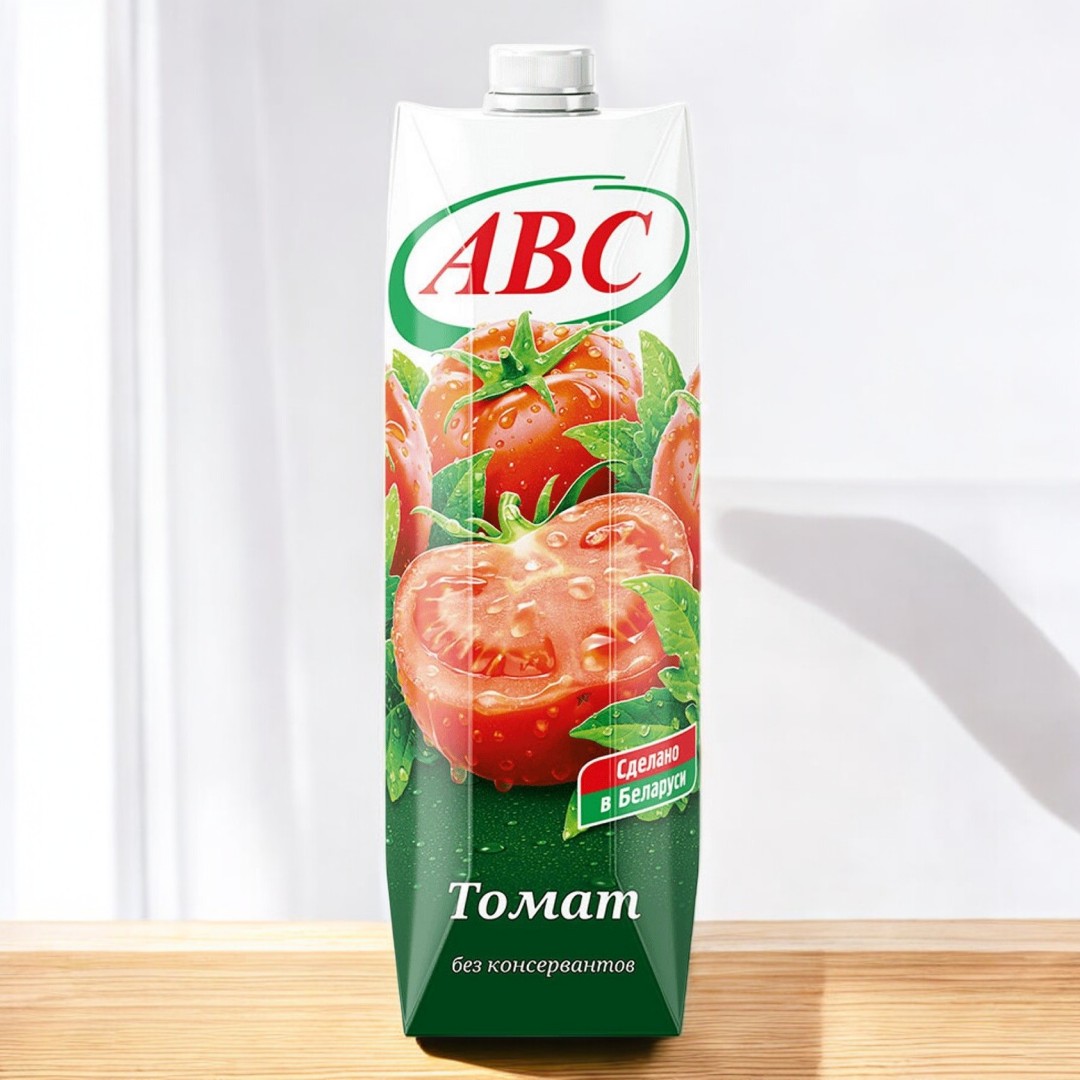 СОК/1,0 Л/ Томатный сок с мякотью и солью восстан.стерил. гомоген. АВС 1л (г.Гродно)/12шт (М)