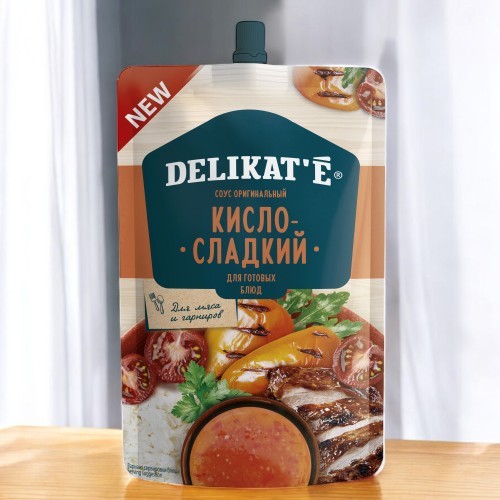 Соус оригинальный “Кисло-сладкий” т.з. “Delikat’e” Дой-Пак 210 г/12 ШТ