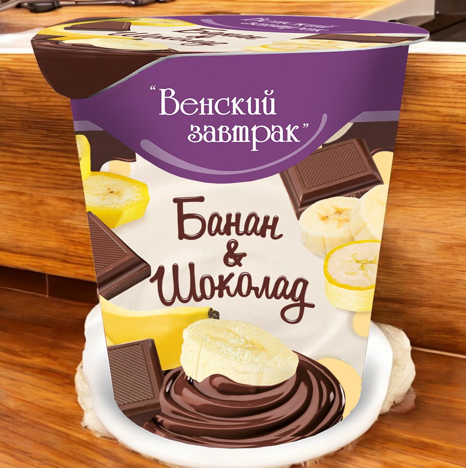 Десерт “Венский завтрак” 4,0% стакан 150 г банан с шок./10шт БЗМЖ (н)