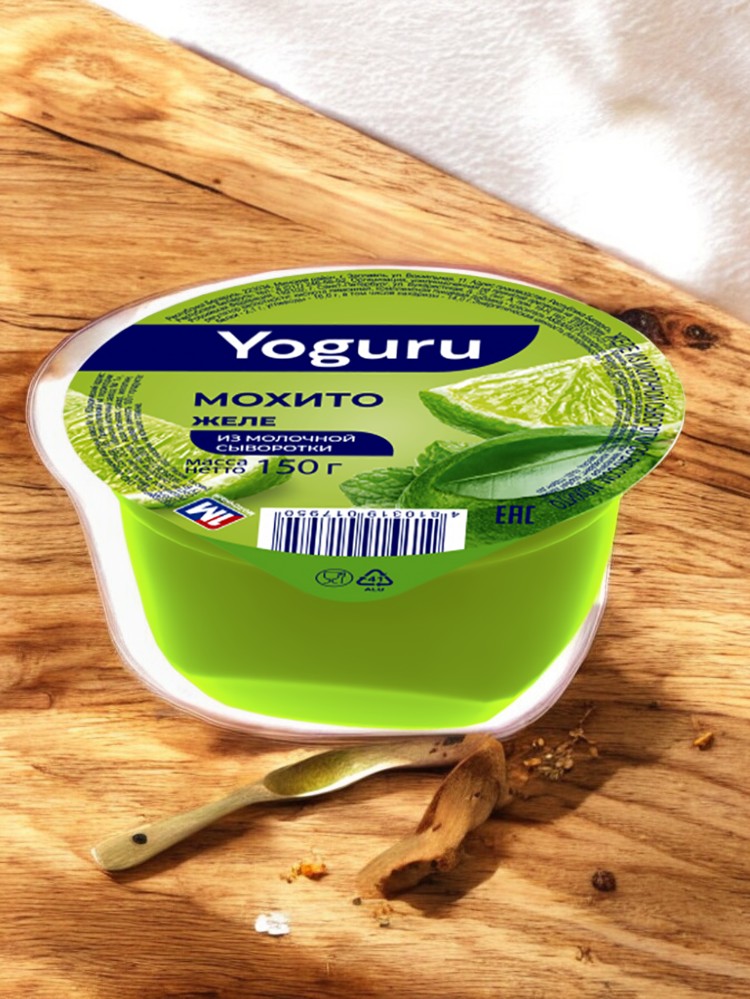 Желе на осн. мол. сыворотки “YOGURU” стакан 150 г мохито/12шт БЗМЖ (М)