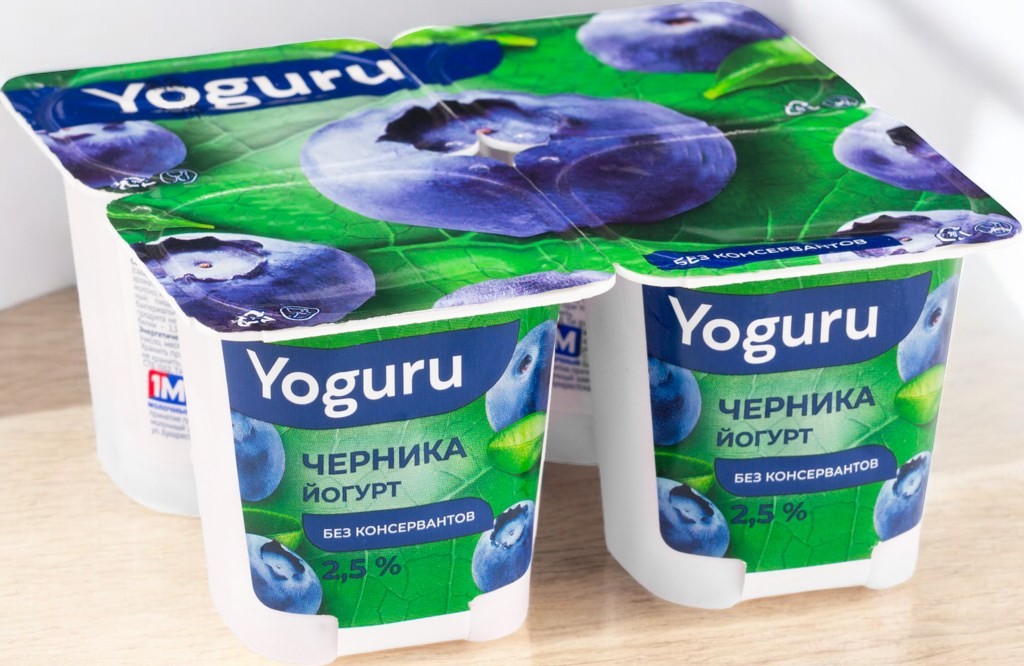 Йогурт “YOGURU” 2,5% стакан 125 г черника/24шт БЗМЖ (М)