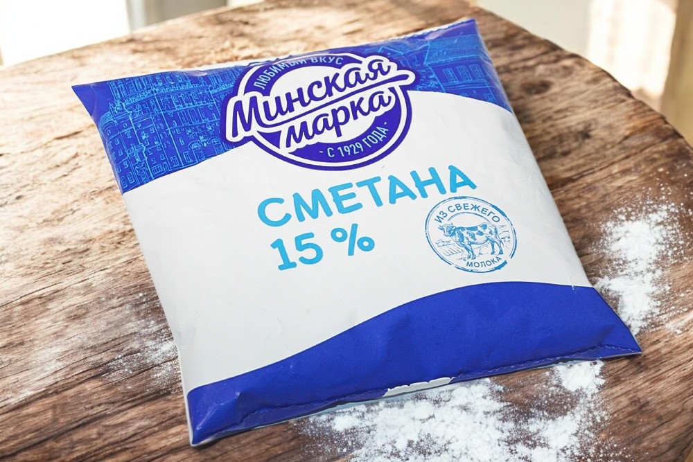 Сметана “Минская марка” 15,0% пленка 400 г/15шт БЗМЖ (М)