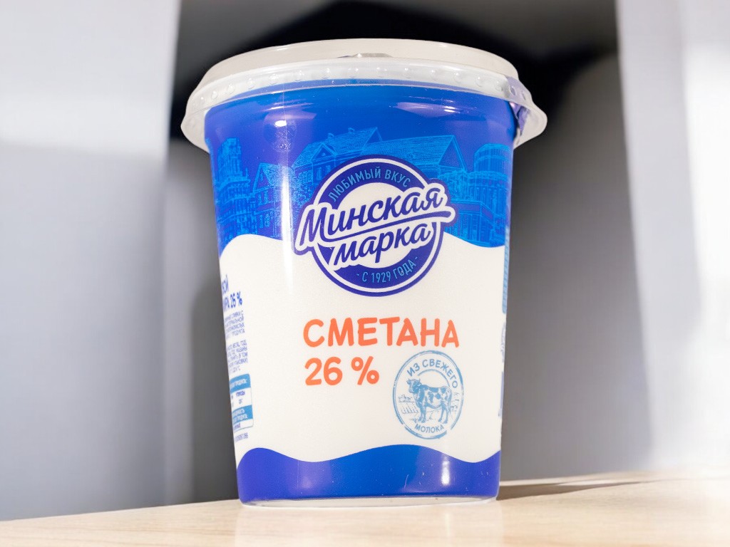 Сметана “Минская марка” 26,0% стакан 380 г БЗМЖ/12шт (М)