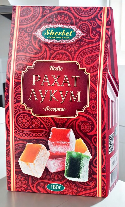 рахат-лукум Щ хедие фруктовое ассорти 0,180гр (15шт. в кор)