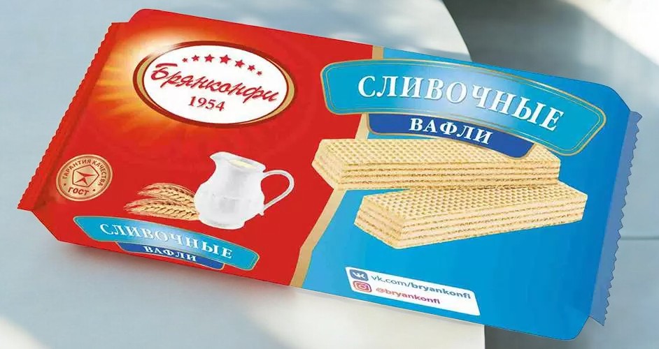 вафли БК сливочные 0,190*1шт! ПОШТУЧНО! (17 шт в корб. )***