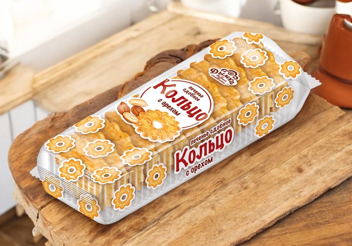 печенье КР кольцо с орехом 0,225*1шт! ПОШТУЧНО! (15 шт в корб.)*** А 59