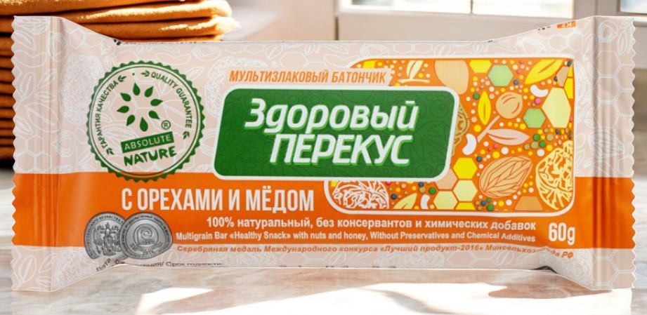 батончик ЛГ мюсли “Здоровый перекус “С орехами и мёдом” 0,060*20=1,2  (4блока в кор.)