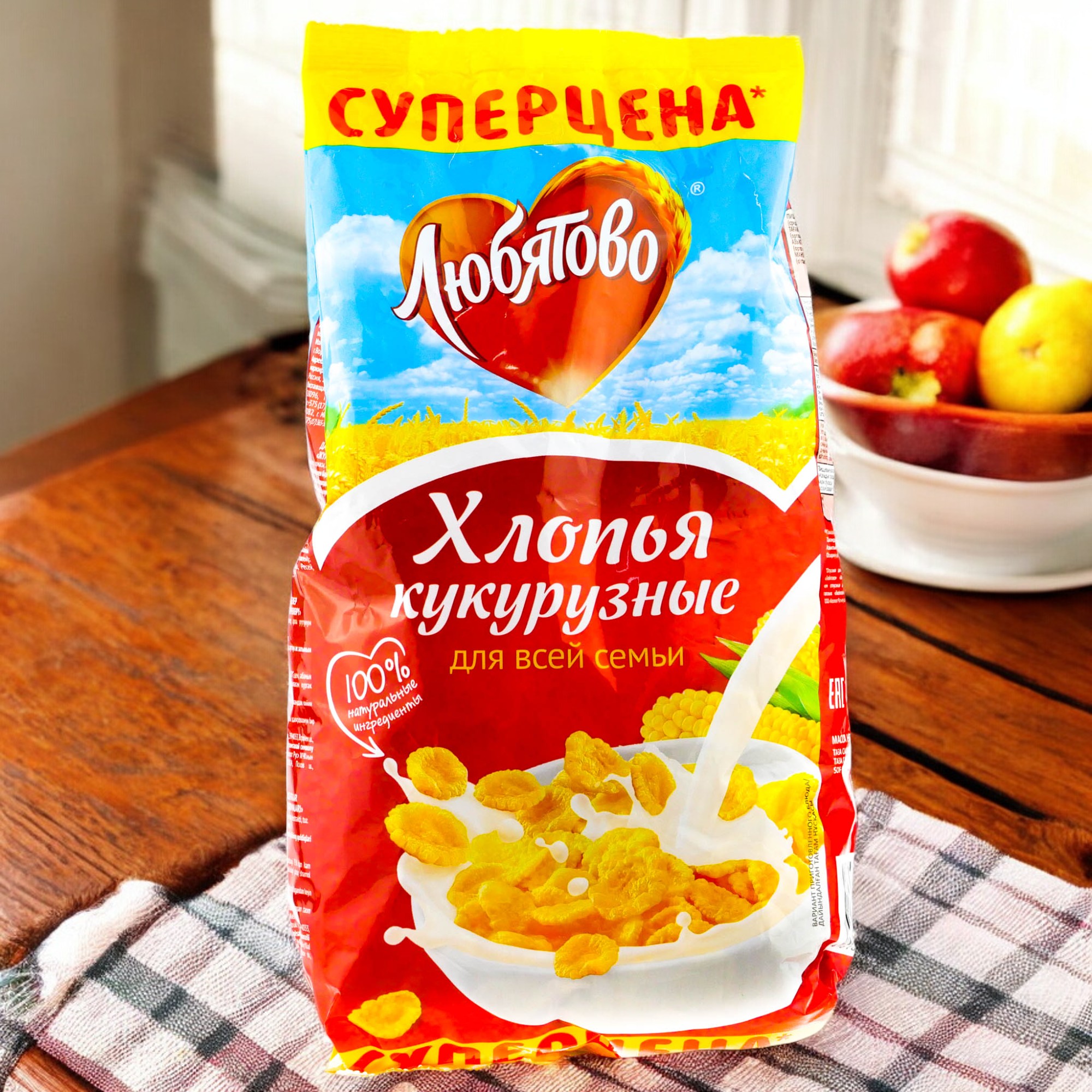 хлопья ПС кукурузные 0,300гр  ПОШТУЧНО! (12 шт  в корб. )