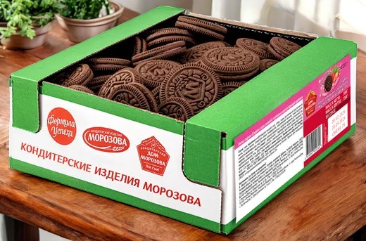 печенье Морозова сэндвич с какао, нач с клубничным вкусом и взрыв карам 2кг