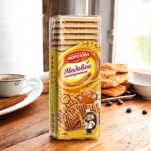 печенье Морозова медовое настроение 0,430гр ПОШТУЧНО! (25 шт в корб. )