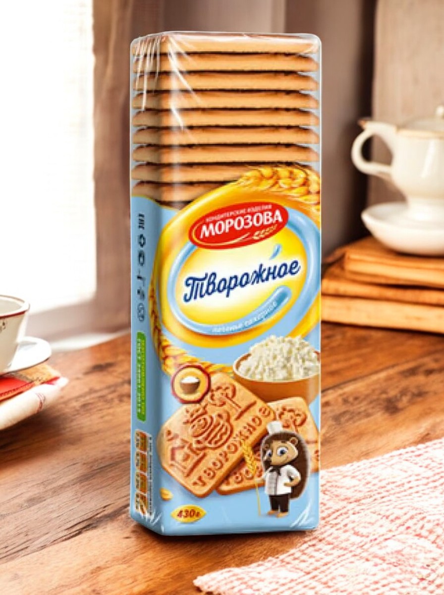 печенье Морозова Творожное 0,430гр  ПОШТУЧНО! (25 шт  в корб. )