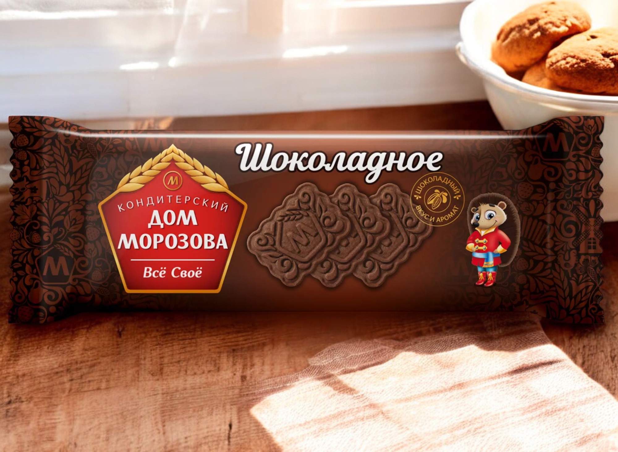 печенье Морозова шоколадное 0,290гр  ПОШТУЧНО! (14 шт  в корб. )