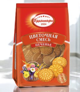 печенье БК цветочная смесь 0,250*1шт! ПОШТУЧНО! (10 шт  в корб. )