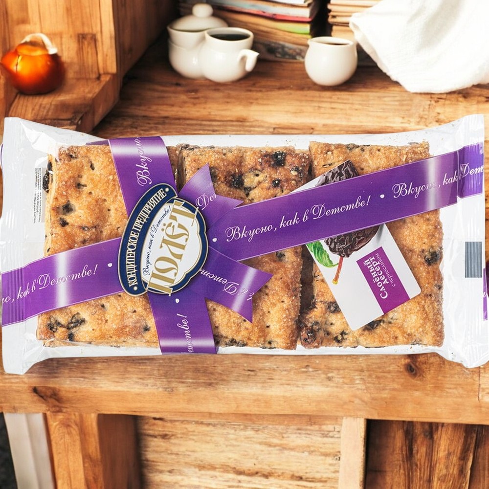печенье Полет слоёный десерт с черносливом 0,220*1шт! ПОШТУЧНО! (15шт  в корб. )