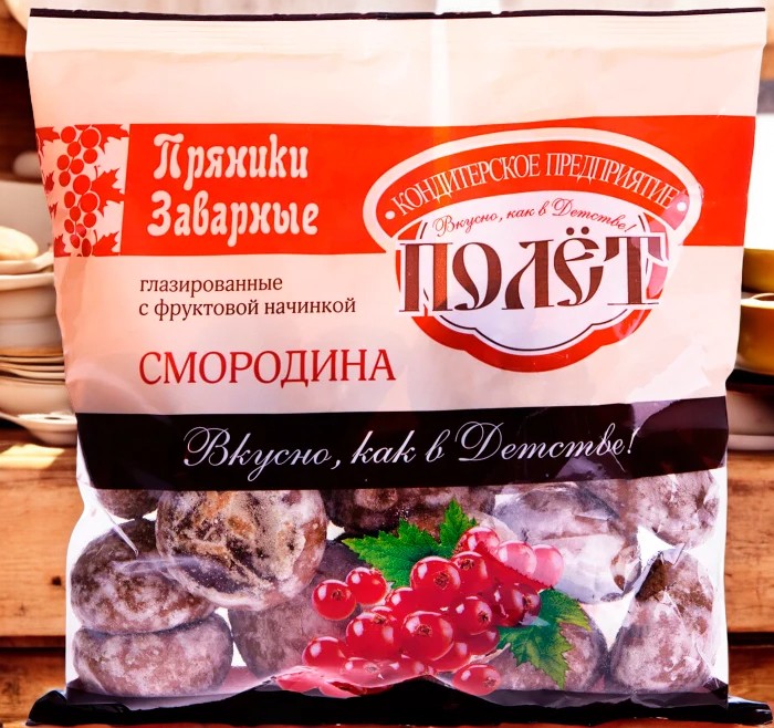 пряники ПОЛЕТ зав. смородина 0,300гр  ПОШТУЧНО! (15 шт  в корб. )