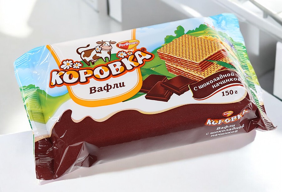 вафли Рот Фронт Коровка вкус топл.мол. 0,150*1шт! ПОШТУЧНО! (22 шт  в корб. )