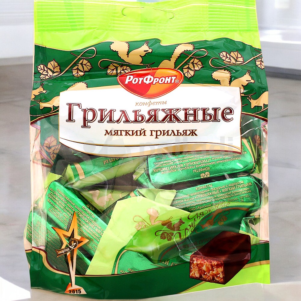 конфеты Грильяжные мягкий грильяж 0,200*1 штКрасный Октябрь(11шт. кор.)