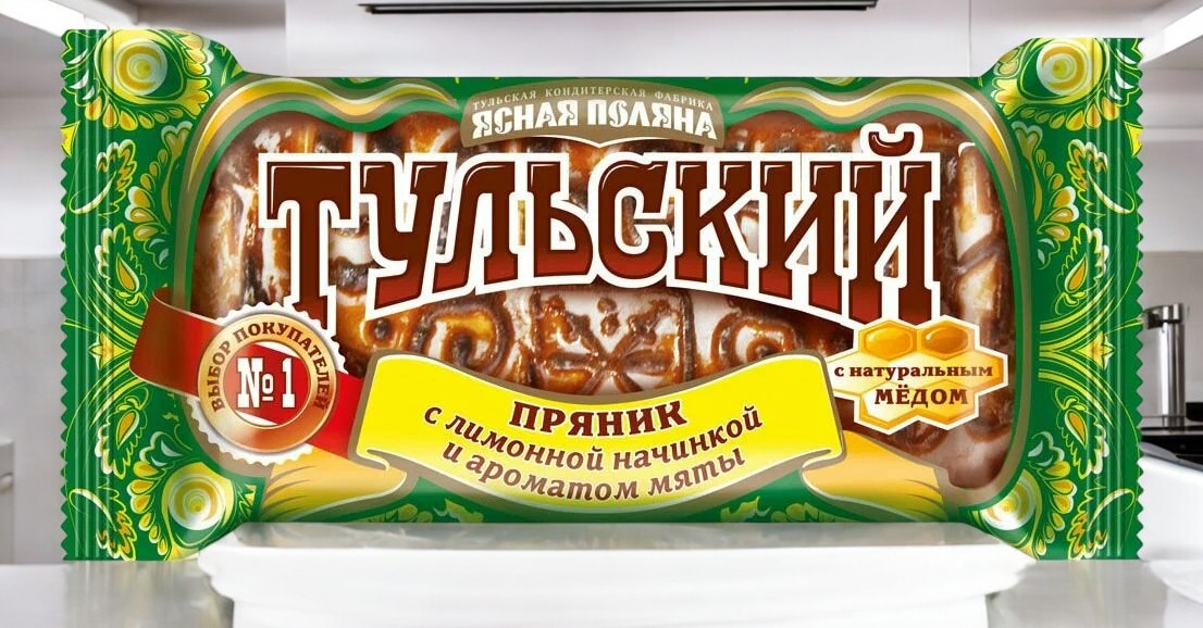 пряник Тульский пряник лимон и ар.мяты фас. 0,140*1шт! ПОШТУЧНО (22 шт в короб.)