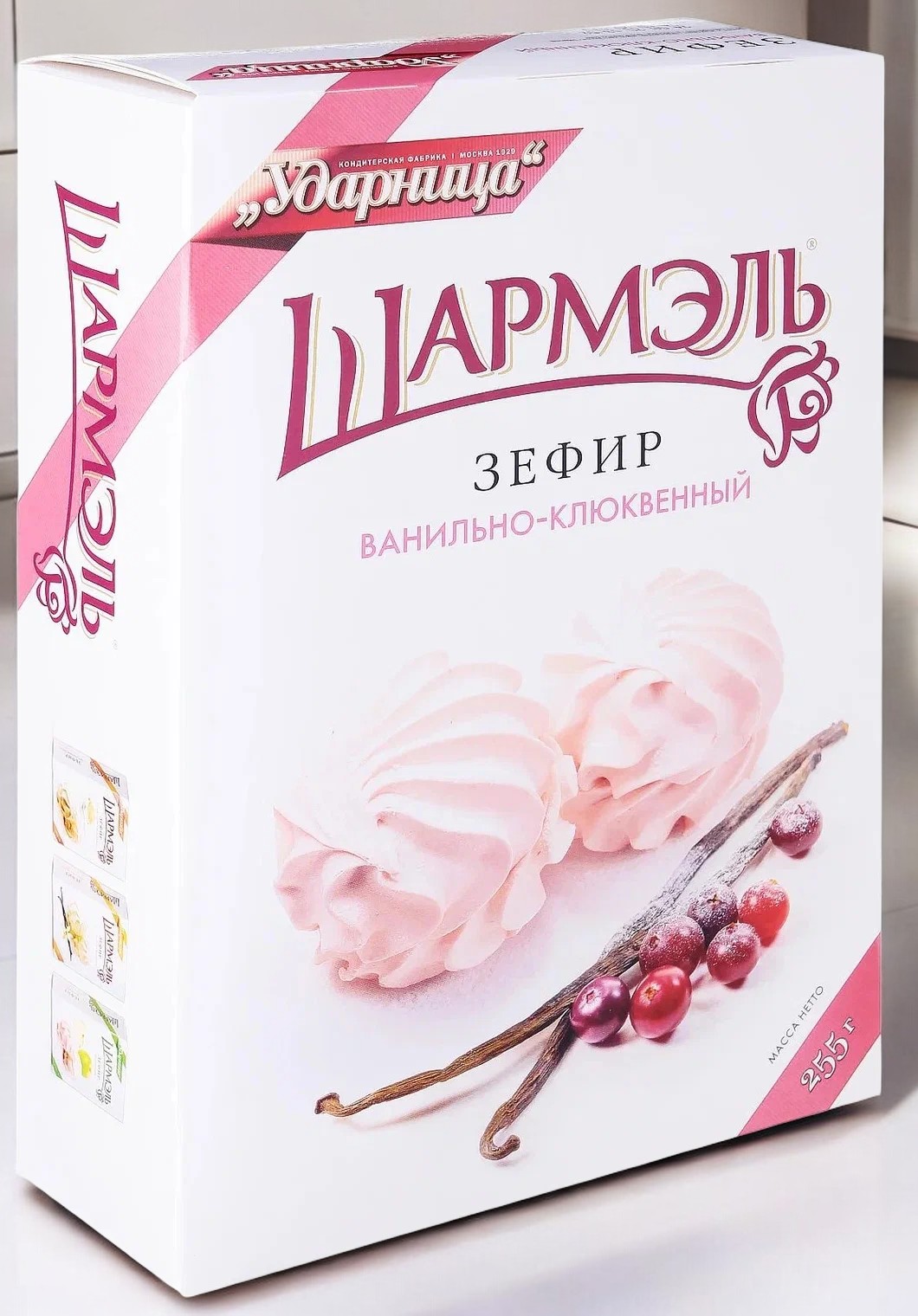 зефир Ударница ванильно клюквенный 0,255гр ПОШТУЧНО! (12 шт в корб. )