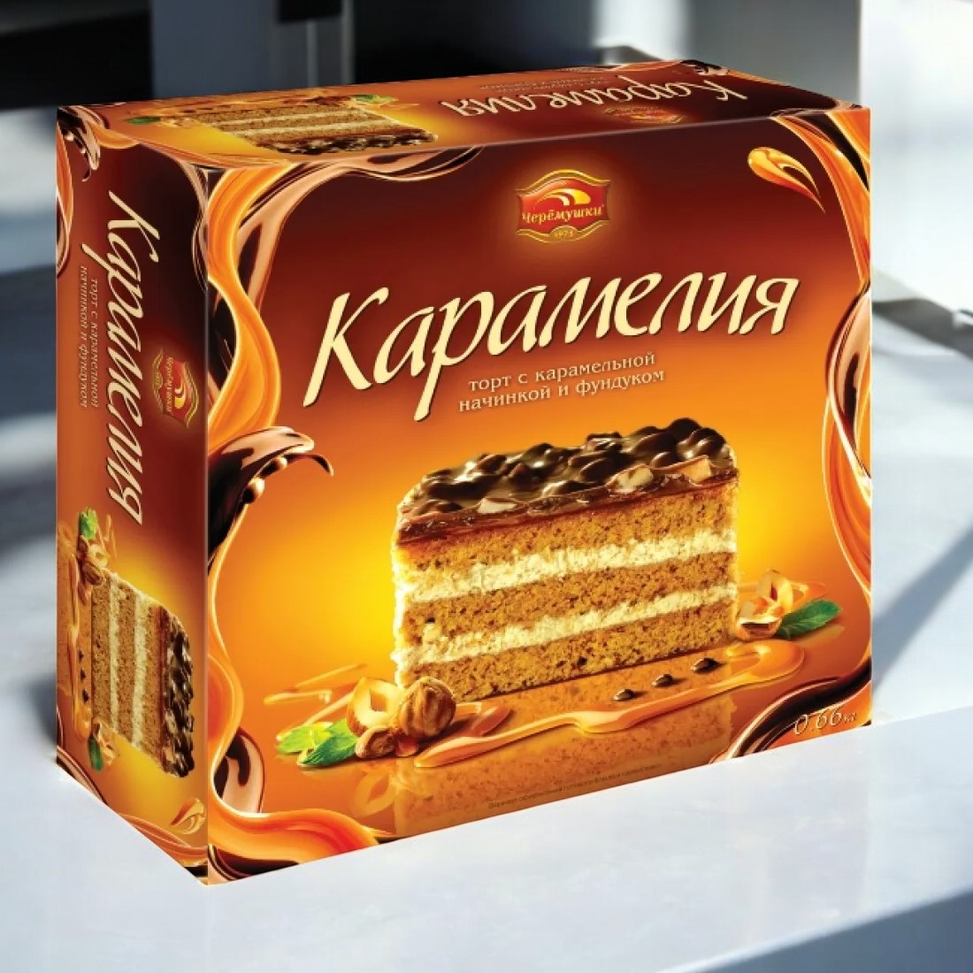 Торт Карамелия 0,660*1шт! ПОШТУЧНО! (6 шт в корб. )