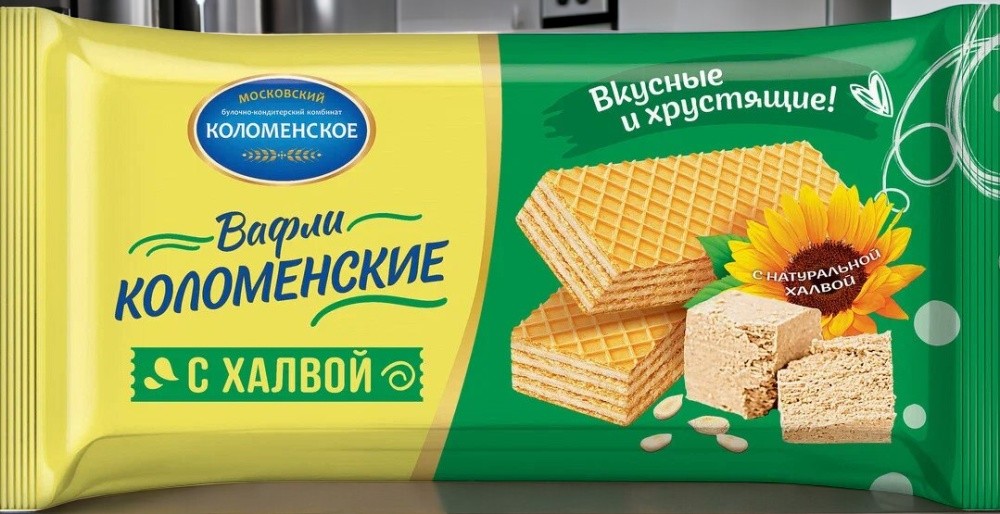 вафли К с халвой 0,200*1шт! ПОШТУЧНО! (20 шт  в корб. )