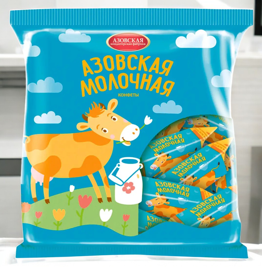 конфеты АЗ азовская молочная 0,300*1шт! ПОШТУЧНО! (10 шт  в корб. )