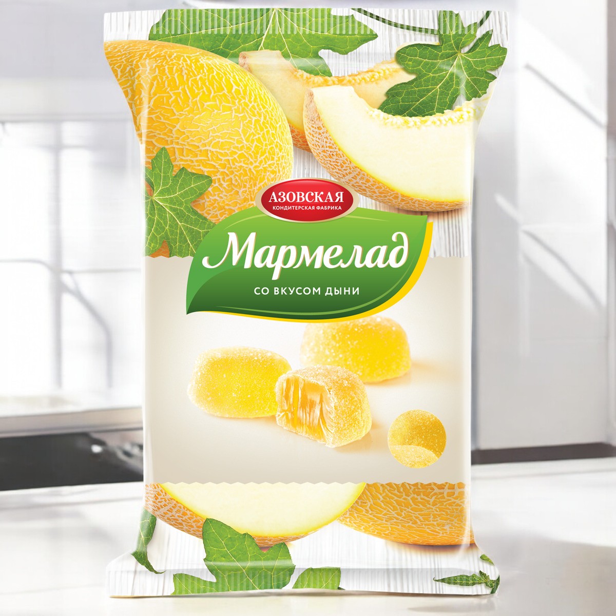 мармелад АЗ желейный со вкусом дыни 0,300*1шт! ПОШТУЧНО! (12 шт в корб. )