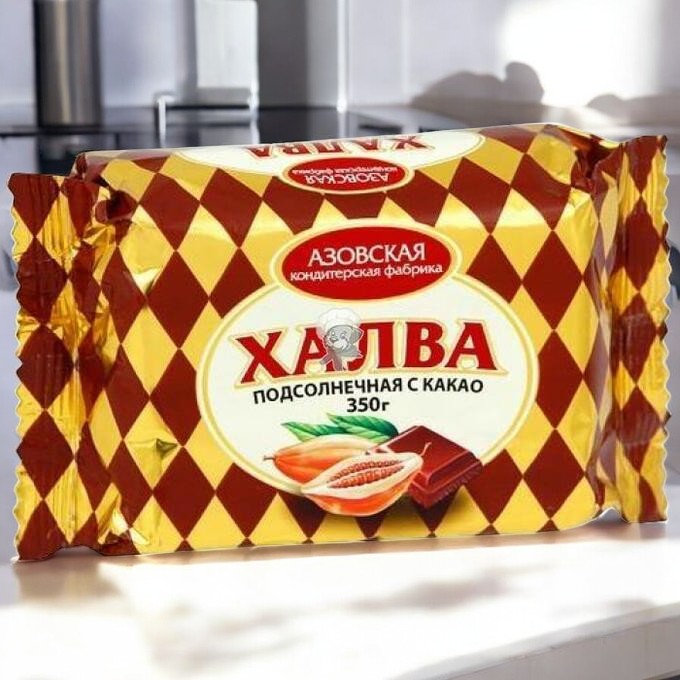 халва АЗ подсолнечная с какао 0,350гр  ПОШТУЧНО! (16 шт  в корб. )