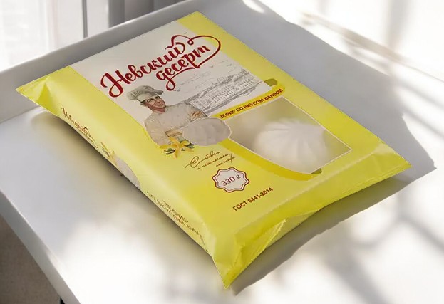 зефир СПк “Невский десерт” со вкусом ванили 0,330гр*1шт! ПОШТУЧНО! (9шт в корб. )