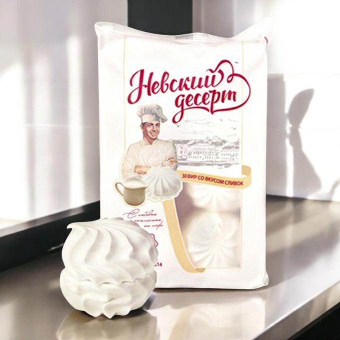 зефир СПк “Невский десерт” со вкусом сливок 0,330гр*1шт! ПОШТУЧНО! (9шт  в корб. )