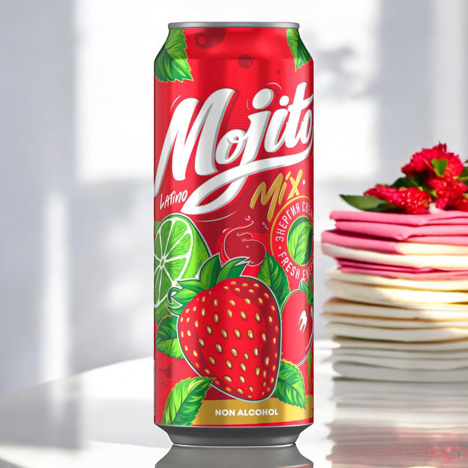 Напиток “Мохито Клубника” ж/б 0,45л