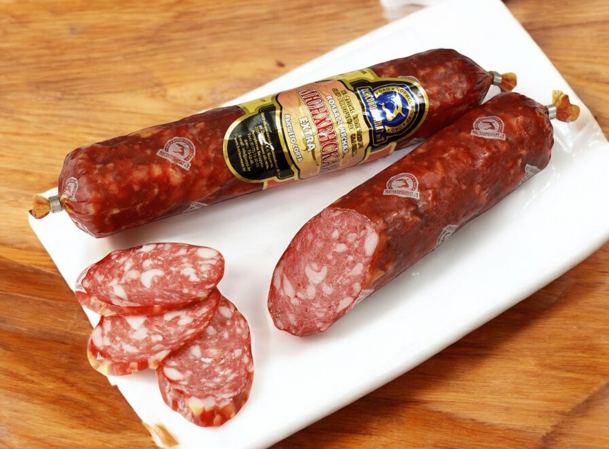 Колбасное изделие  с/к салями.Колбаса мясн. “Мюнхенская” в/с вак пак