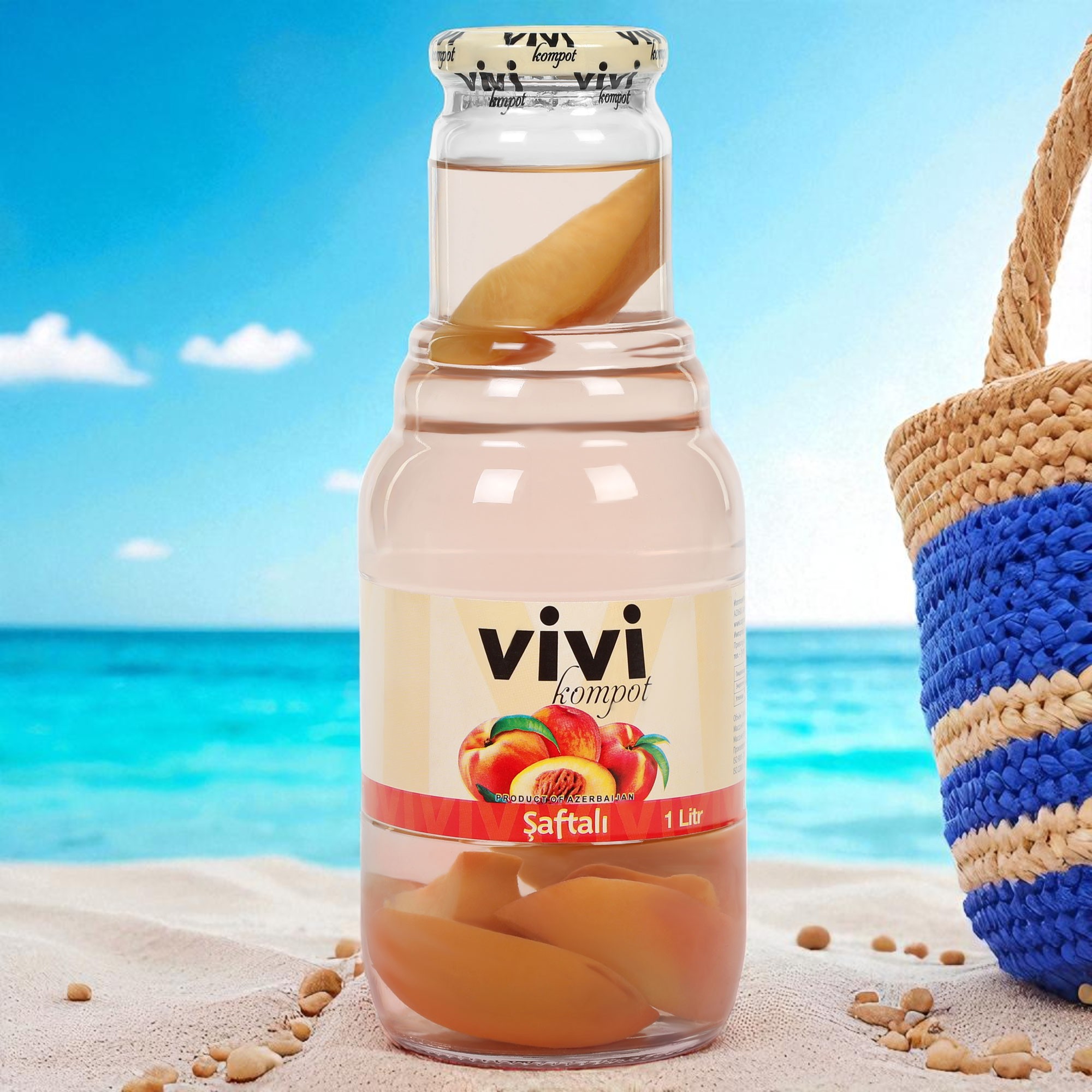 Компоты”VIVI” Персик 1л