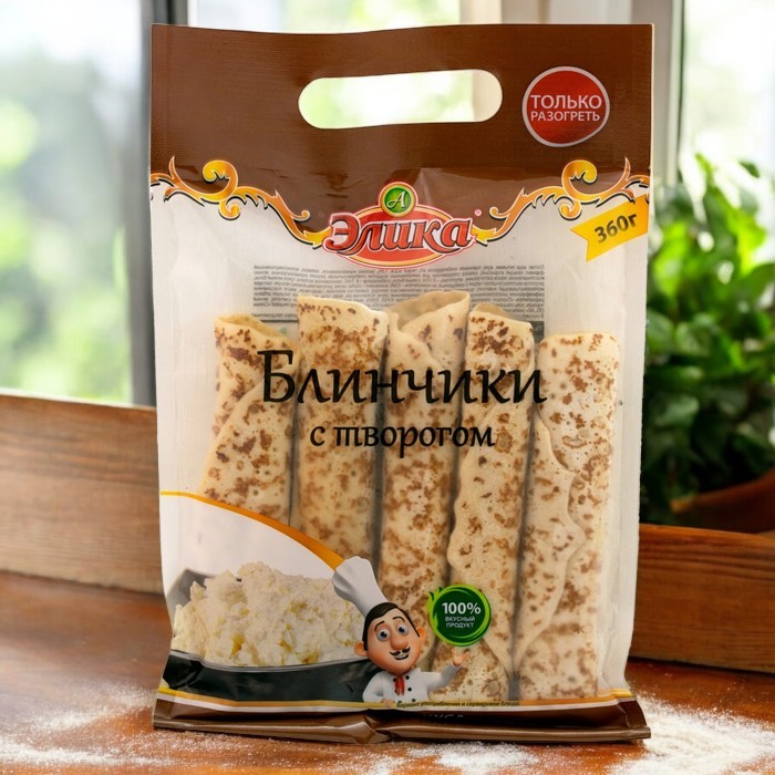 Блинчики “Элика” с творогом 0,360 кг