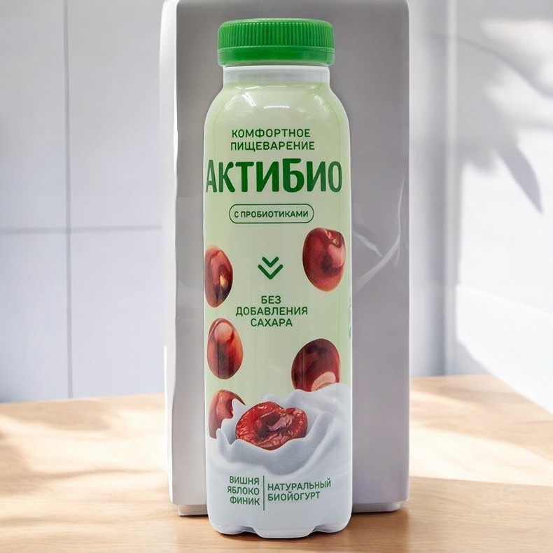 Биойогурт питьевой “АктиБио” Яблоко-Вишня-Финик 1,5% 260гр 5768