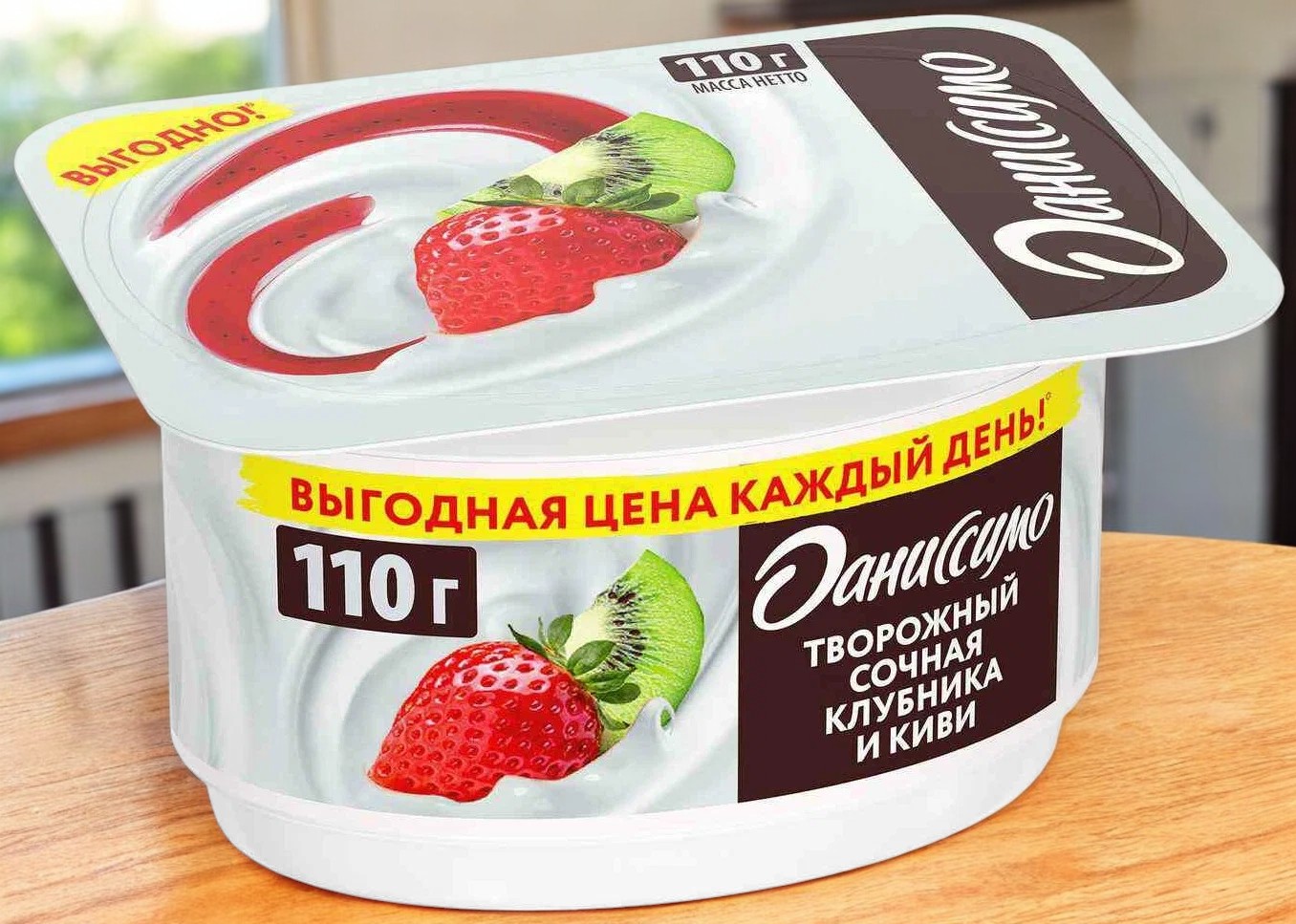 Продукт творожный “Даниссимо” Клубника-киви 5,6% 110гр 3840