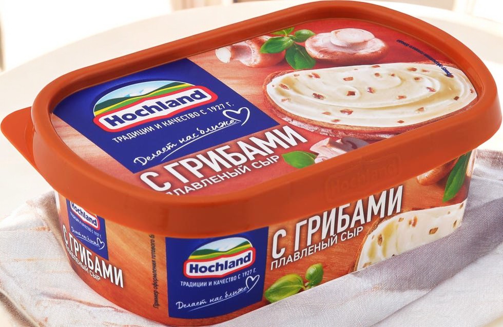 Плавл.сыр (ванночка) Хохланд с Грибами 8шт/200г 4811