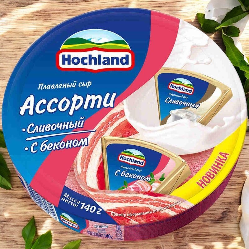 Плавл.сыр (круги)  Хохланд АССОРТИ КРАСНОЕ 10шт/140г 4981