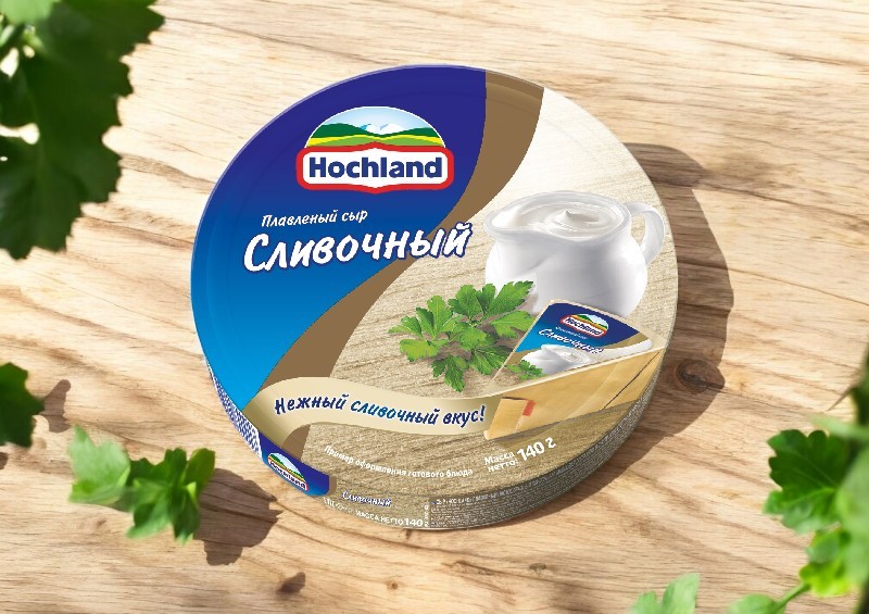 Плавл.сыр (круги)  Хохланд СЛИВОЧНЫЙ 10шт/140г 4807