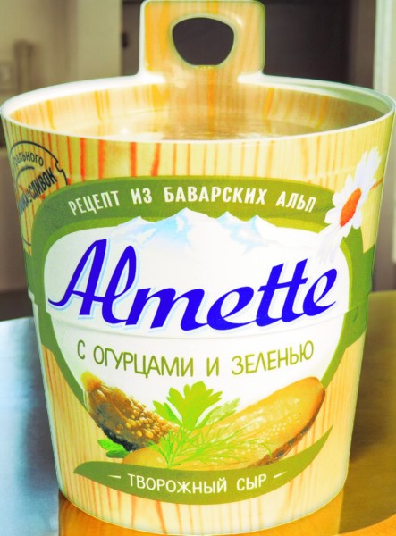 Сыр творожный “Альметте” с огурцами и зеленью 8шт/150г 4823