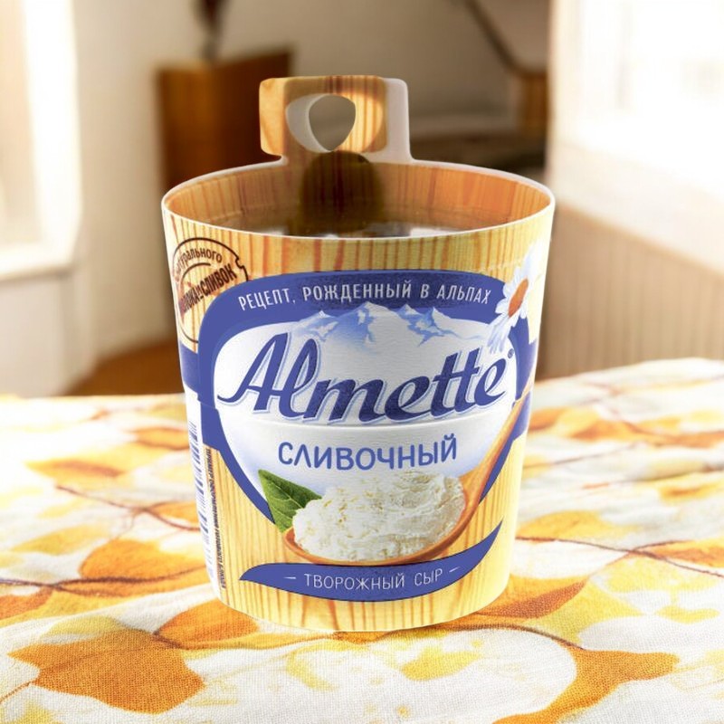 Сыр творожный “Альметте” сливочный 8шт/150г 4814