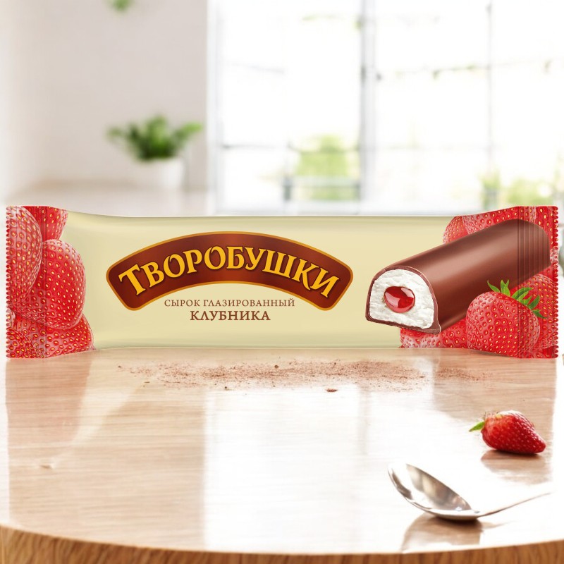 Сырок твор.глаз. “ТВОРОБУШКИ” с начинкой КЛУБНИКА 40г 5365
