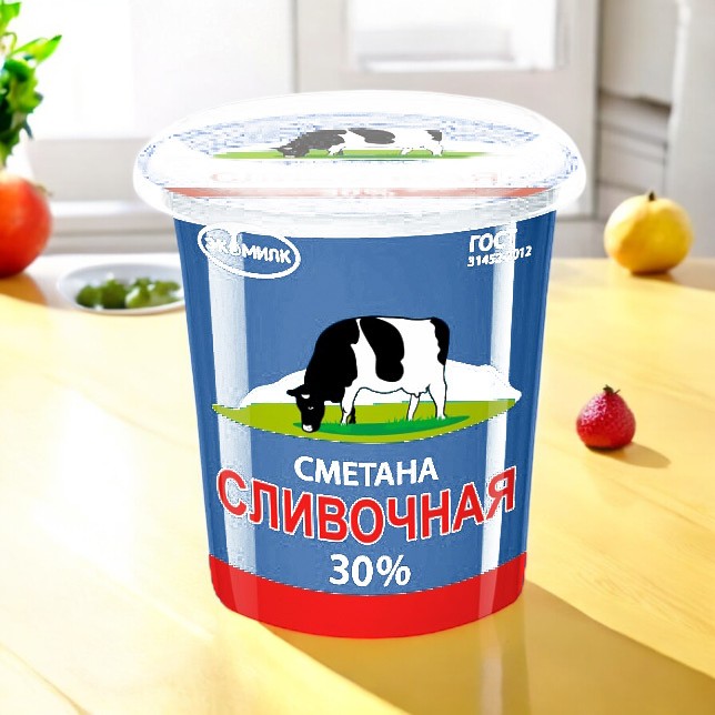 Сметана Экомилк Сливочная 30% 12шт/300г 5454