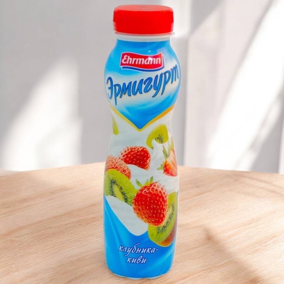 Напиток йогурт. “Эрмигурт” 1,2% с КЛУБНИКОЙ и КИВИ 6шт/290гр 3349