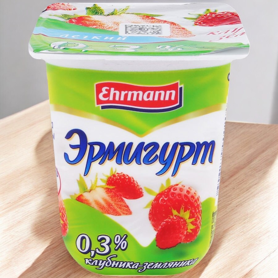 Продукт йогурт. “Эрмигурт” клуб.-землян.легкий 0,3% 24шт/100г 3279
