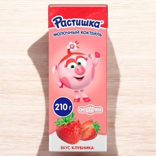 Коктейль молоч.”Растишка” КЛУБНИКА 2,0% 18шт/210гр 2431