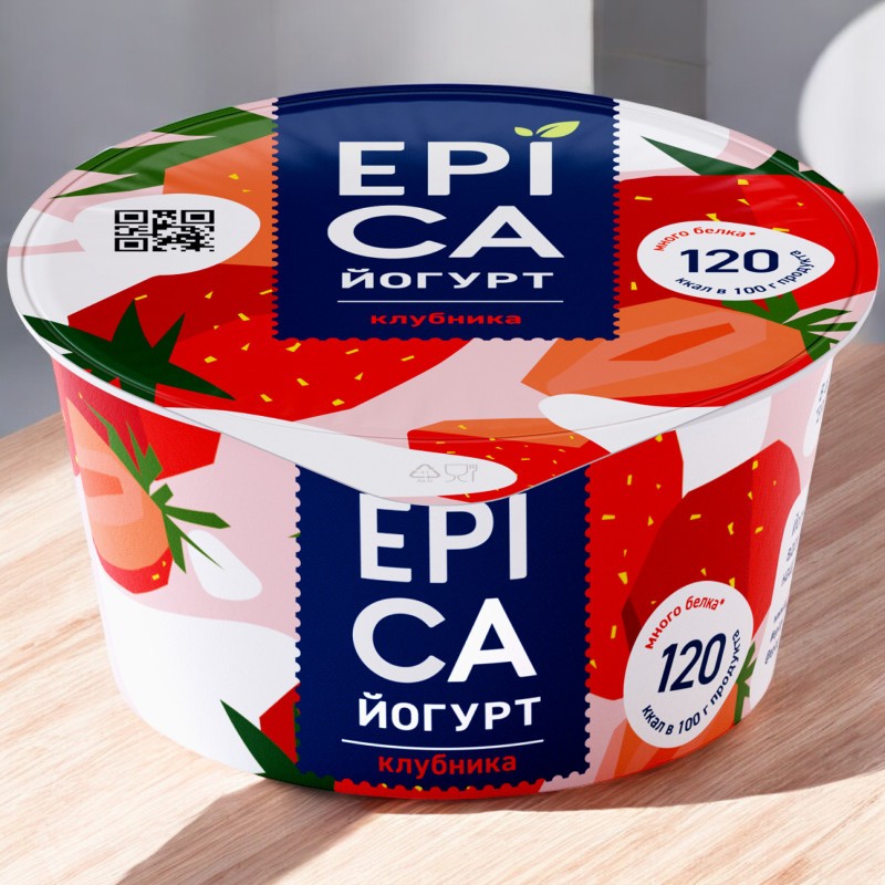 EPICA Йогурт 4,8% С КЛУБНИКОЙ 12шт/130гр 5777