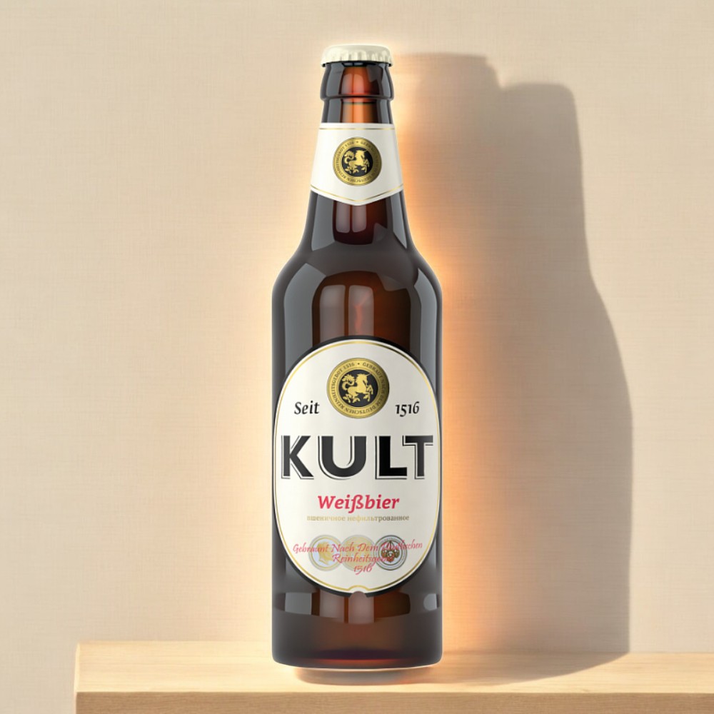 Пиво “Культ светлое” алк.5%, 0.5л стекло