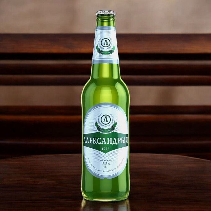 Пиво светлое “Александрия” алк.5,5%, 0.5л ст.бут.